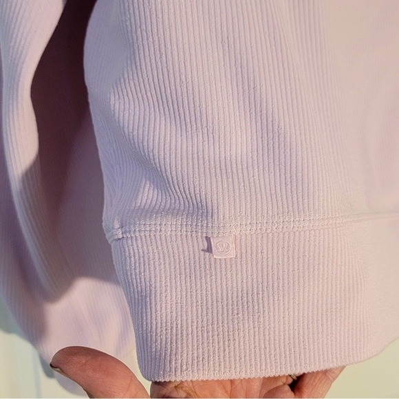 Lululemon Ribbed Softstreme Oversized Cropped Crew•Meadowsweet Pink•LIKE NEW•2 - Picture 6 of 15